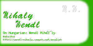 mihaly wendl business card